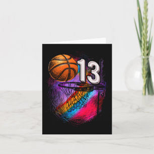 13 Jaar Oud 13e Verjaardag Basketbal Officiële Tie Kaart