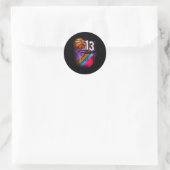 13 Jaar Oud 13e Verjaardag Basketbal Officiële Tie Ronde Sticker (Tas)