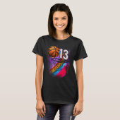 13 Jaar Oud 13e Verjaardag Basketbal Officiële Tie T-shirt (Voorkant volledig)