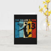13 Jaar Oud Basketbal 13e Verjaardag Jongen Kaart (Gele Bloem)