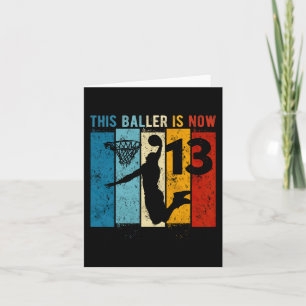 13 Jaar Oud Basketbal 13e Verjaardag Jongen Kaart