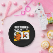 13 Jaar Oud Basketbalfeest 13e Verjaardag Jongen Papieren Bordje (Feest)