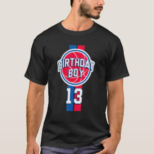 13 jaar oud Birthday Boy Red en Blue 313 Area Ba T-shirt