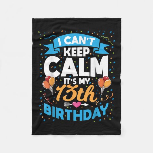 13 jaar oud cadeau dat ik niet rustig kan houden H Fleece Deken (Voorkant)