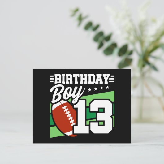13 Jaar Oud Football Party Thema 13de Verjaardags  Briefkaart (Staand voorkant)