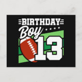 13 Jaar Oud Football Party Thema 13de Verjaardags  Briefkaart (Voorkant)