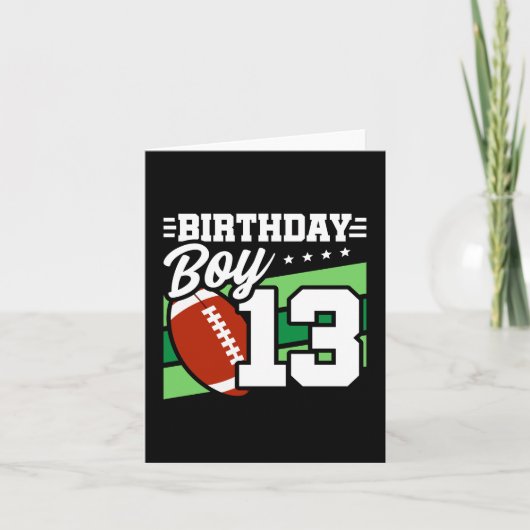 13 Jaar Oud Football Party Thema 13de Verjaardags  Kaart (Voorkant)