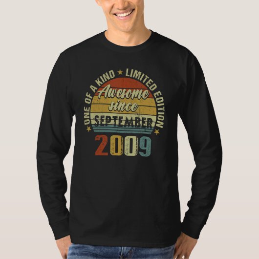 13 jaar oud Geweldige sinds september 2009 13e 2 T-shirt (Voorkant)