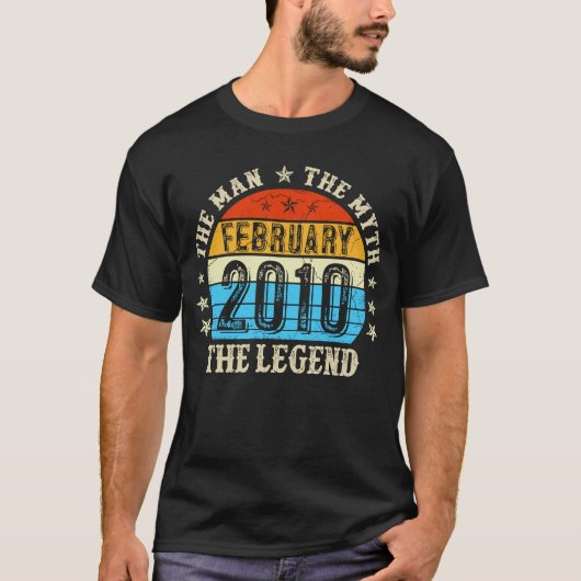 13 Jaar Oud Het Man Myth Legend Februari 2010 13th T-shirt (Voorkant)