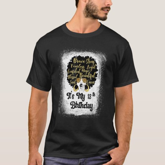 13 jaar oud Leopard Melanin Girl Het is mijn verja T-shirt (Voorkant)