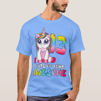 13 jaar oud meisje Cute Unicorn 13th Birthday T-shirt