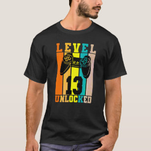 13 jaar oud niveau ontgrendeld 13e verjaardag G T-shirt