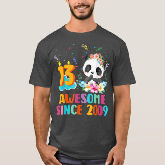 13 jaar oud Panda Unicorn Geweldige sinds 2009 13t T-shirt