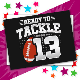 13 Jaar Oud Tackle Football Feestje 13e Verjaardag Briefkaart