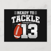 13 Jaar Oud Tackle Football Party 13e Verjaardag Briefkaart (Voorkant)