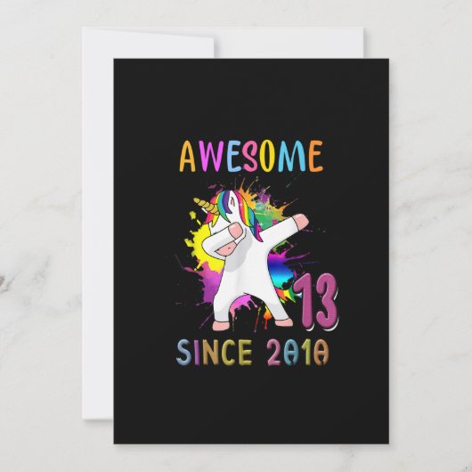 13 jaar oud Unicorn Flossing 13th Birthday Girl Kaart (Voorkant)