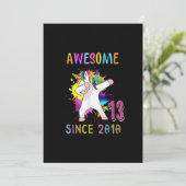 13 jaar oud Unicorn Flossing 13th Birthday Girl Kaart (Staand voorkant)