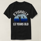 13 jaar oud vissers op 13e verjaardag vis t-shirt (Design voorkant)