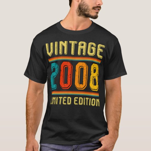 13 jaar oud voor mannen Retro  limiet 2008 T-shirt (Voorkant)