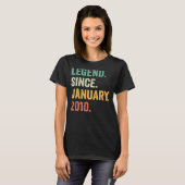 13 jaar oude 13e dag jongens legend sinds januari t-shirt (Voorkant volledig)
