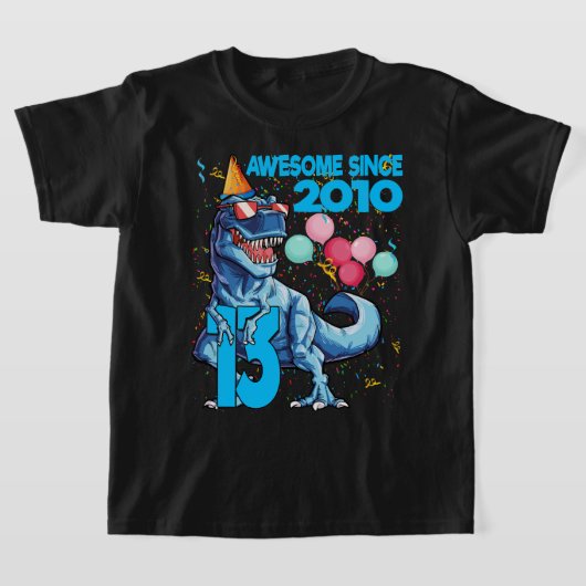 13 jaar oude 13e verjaardag Dinosaur Boy Party 201 T-shirt (Laagn)