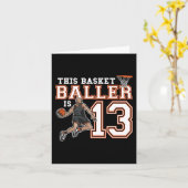 13 jaar oude Basketball Birthday Party Hoops Playe Kaart (Gele Bloem)