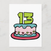 13 jaar oude Birthday Cake Briefkaart (Voorkant)