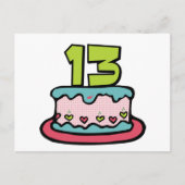 13 jaar oude Birthday Cake Briefkaart (Voorkant)