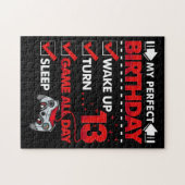 13 jaar oude gamer Boy 13rd Perfect Birthday Gamin Legpuzzel (Horizontaal)