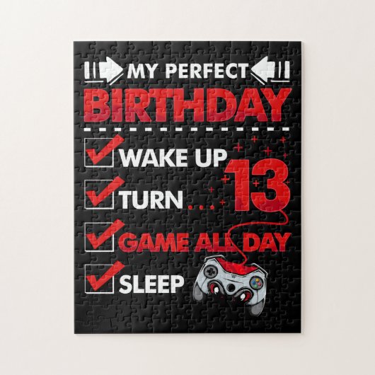 13 jaar oude gamer Boy 13rd Perfect Birthday Gamin Legpuzzel (Verticaal)