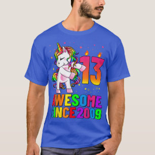 13 jaar oude geboorte Unicorn Flossing 13th Birthd T-shirt