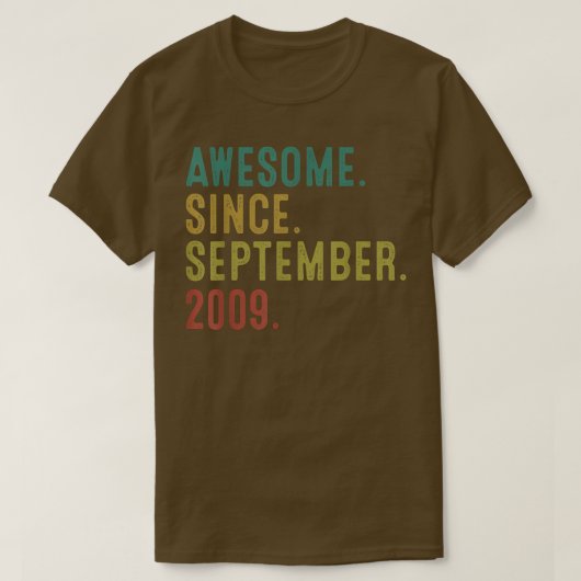 13 jaar oude geschenken Geweldige sinds september  T-shirt (Design voorkant)