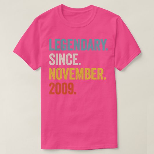 13 jaar oude legendary sinds november 2009 13e bi t-shirt (Design voorkant)