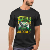 13 jaar oude Level 13 ontgrendeld videogame 13e BI T-shirt (Voorkant)