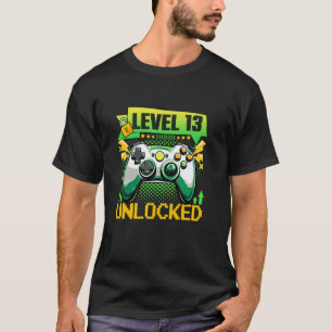 13 jaar oude Level 13 ontgrendeld videogame 13e BI T-shirt