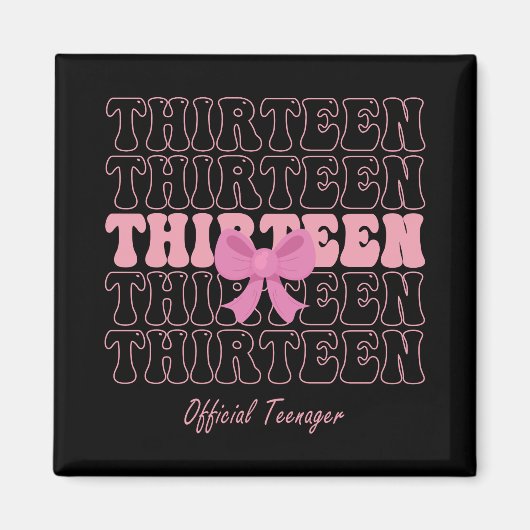 13 Jaar Oude Roze Coquette Bow Officiële Tiener 13 Magneet (Voorkant)