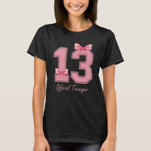 13 Jaar Oude Roze Coquette Bow Officiële Tiener 13 T-shirt