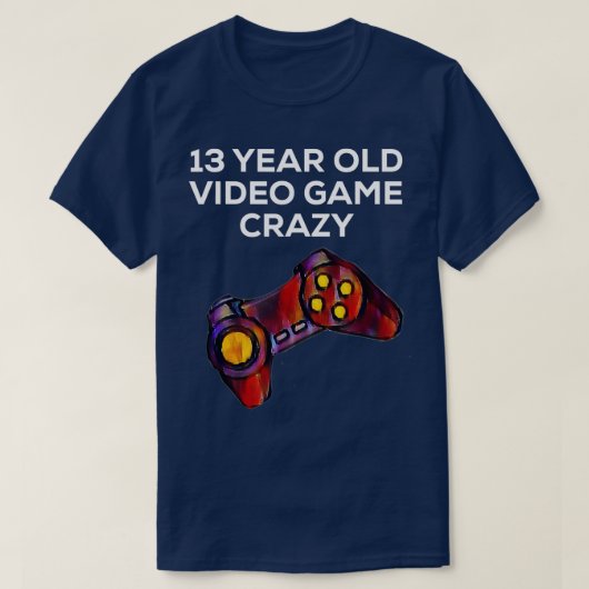 13 jaar oude videogame Crazy T-shirt (Design voorkant)