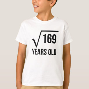 13 jaar oude vierkantswortel t-shirt