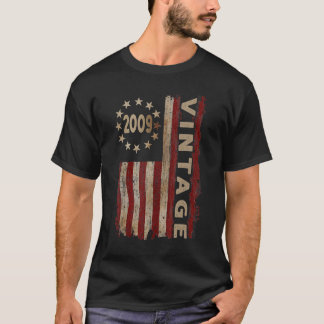 13 jaar oude Vintage 2009 Amerikaanse vlag dertien T-shirt