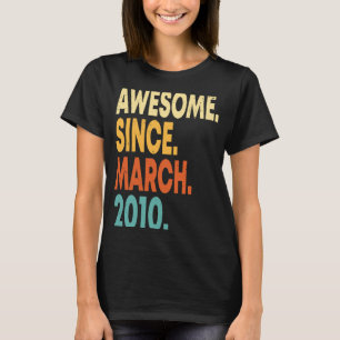 13 jaar oude Vintage maart 2010 13e verjaardag T-shirt