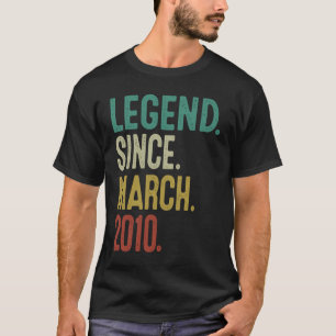 13 jaar oudLegend sinds maart 2010 13e verjaardag T-shirt