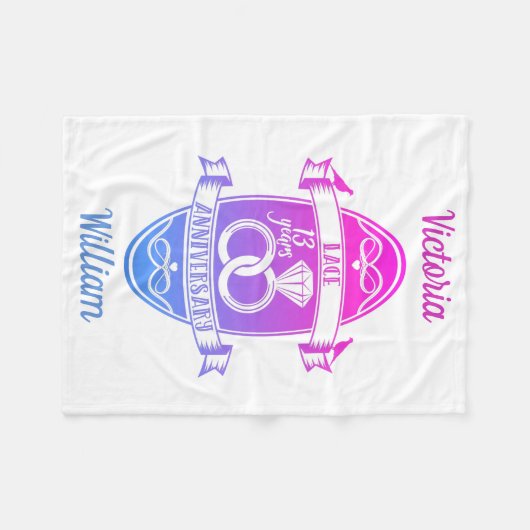 13 jaar traditionele Lace 13th bruiloft Fleece Deken (Voorkant (Horizontaal))