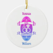 13 jaar traditionele Lace 13th bruiloft Keramisch Ornament (Voorkant)