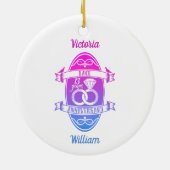 13 jaar traditionele Lace 13th bruiloft Keramisch Ornament (Achterkant)