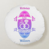 13 jaar traditionele Lace 13th bruiloft Rond Kussen (Achterkant)