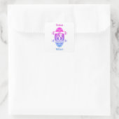 13 jaar traditionele Lace 13th bruiloft Vierkante Sticker (Tas)