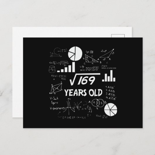 13 Jaar Verjaardag Nerdy Wiskunde 13e verjaardag C Briefkaart (Voorkant / Achterkant)