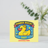 13 jan - Rubber Ducky Day Briefkaart (Staand voorkant)
