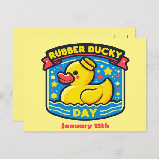 13 jan - Rubber Ducky Day Briefkaart (Voorkant / Achterkant)